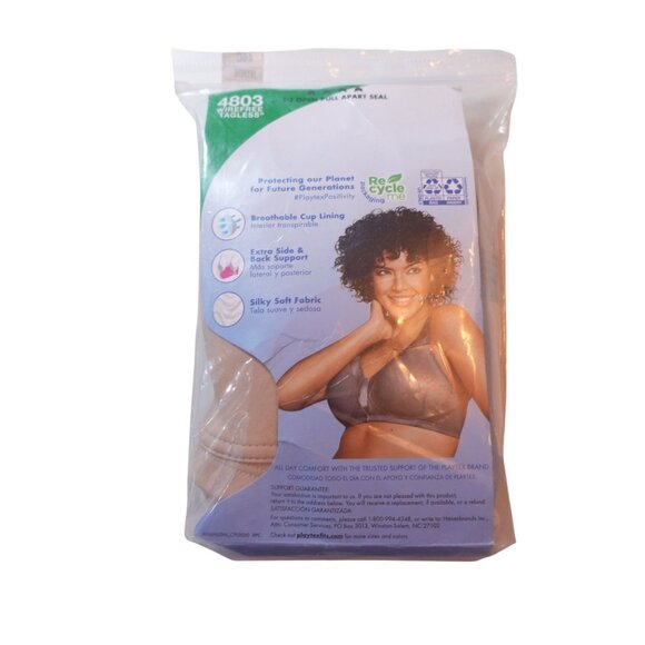 Playtex Full Figure 18 Hour Sleek & Smooth Wireless Bra Size 44C Nude 4803 - Picture 9 of 10